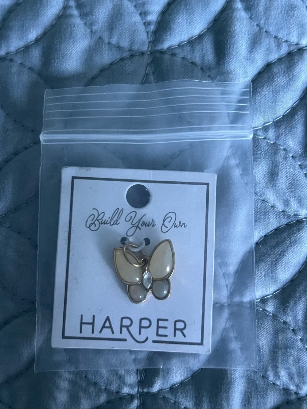 Francesca's Collections Buttercup Enamel Butterfly Pendant - Cream & Gold